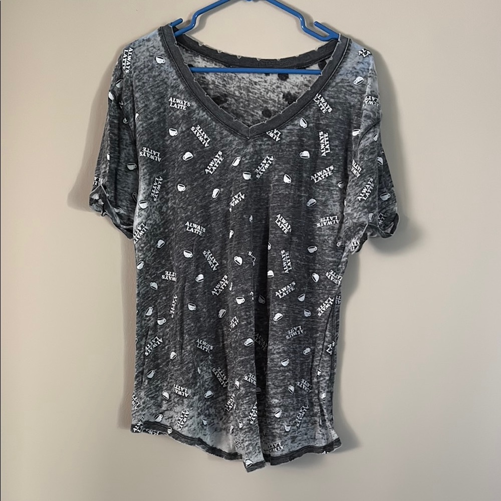 Stylish coffee design Gray Women's Top LAST CALL